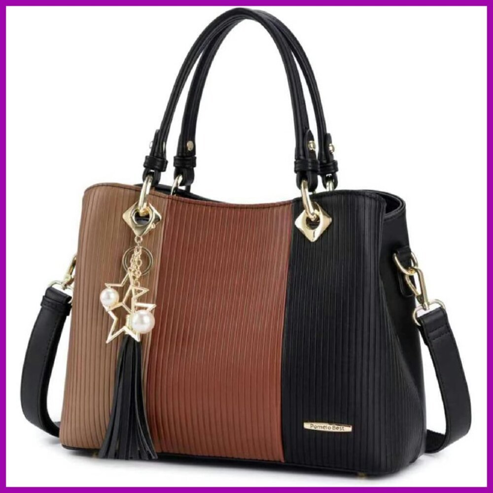 Women's Satchel Handbag with Multiple Internal Pockets, Tote Size